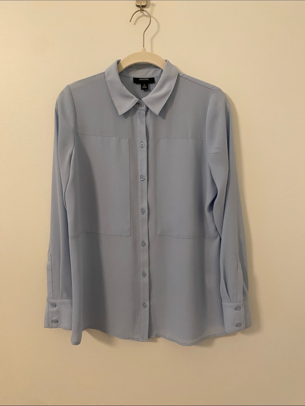 Alfani Pale Blue Collared Button-Down Shirt